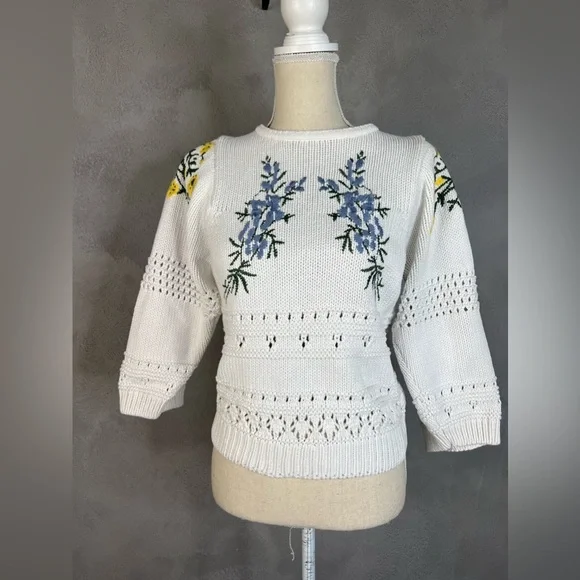 Ba&sh Boxy Floral Embroidered Sweater - Picture 6 of 14